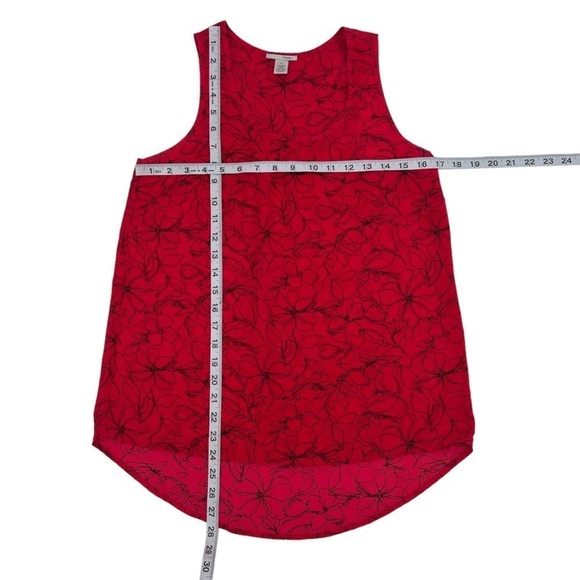 Halogen Red Black Floral Sleeveless Blouse Size XS Women’s - Picture 4 of 5
